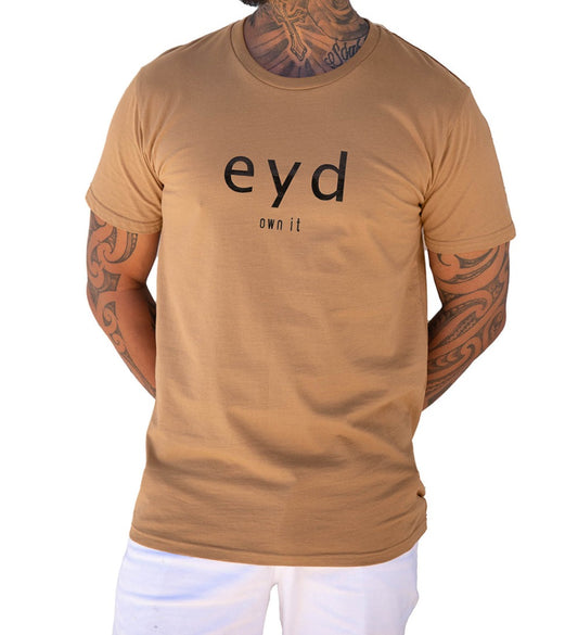 Photo of eyd classic mens t-shirt (camel) front