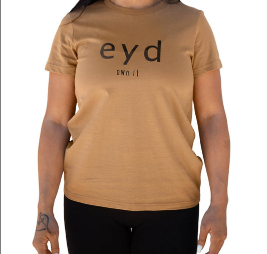 Photo of eyd classic womens t-shirt (camel) front