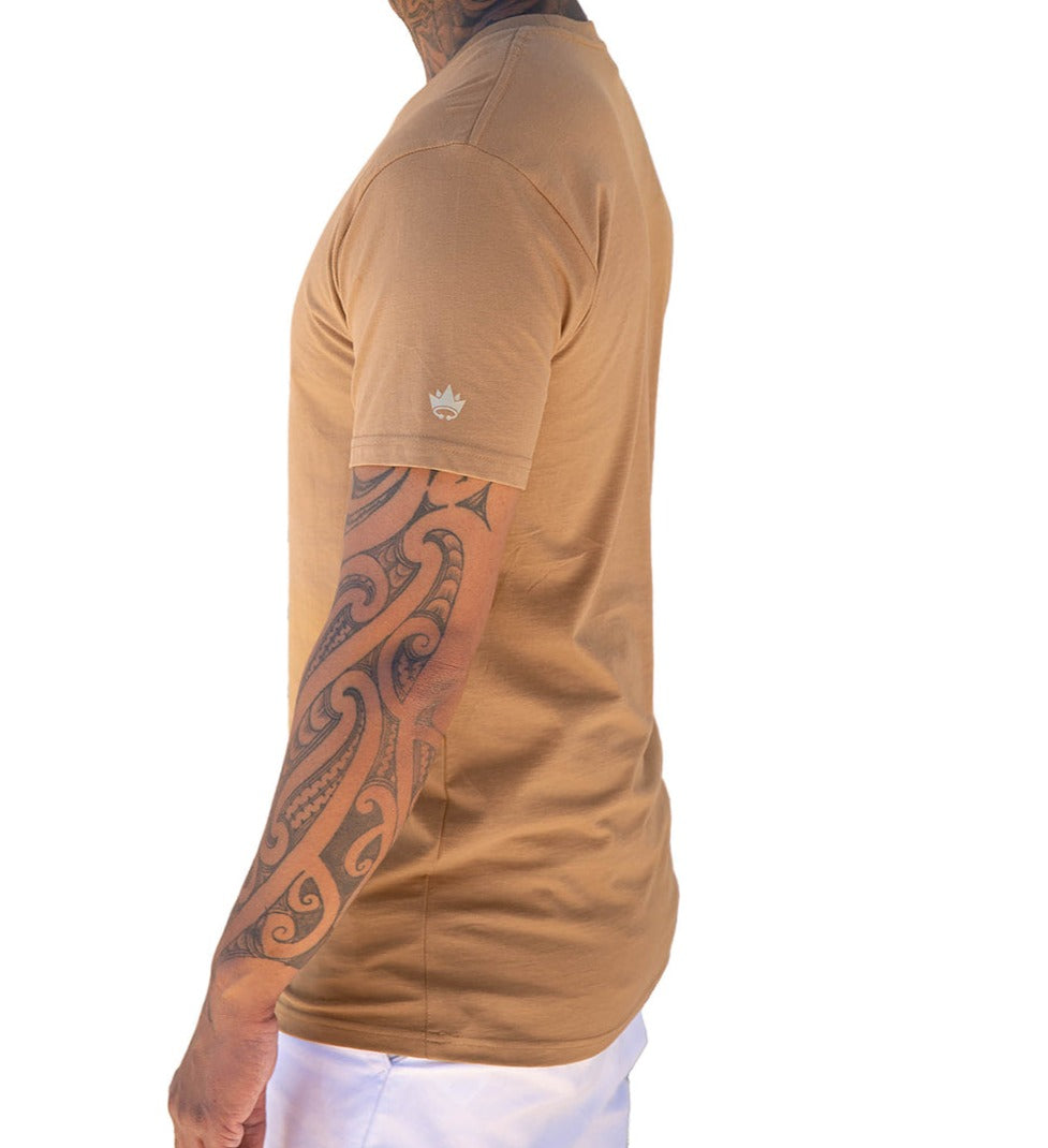 Photo of eyd classic mens t-shirt (camel) side